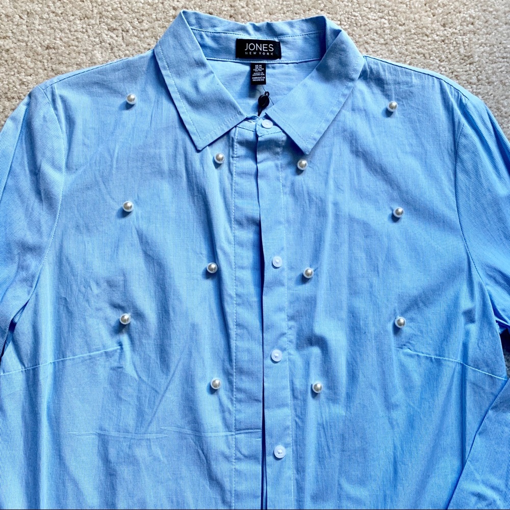Jones New York Blouse with Pearls